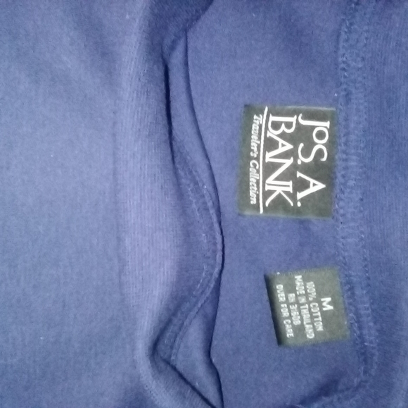Jos.A.Bank Traveler Performance Mock Neck 100% Cotton M Navy Blue Sweater. - Picture 3 of 4